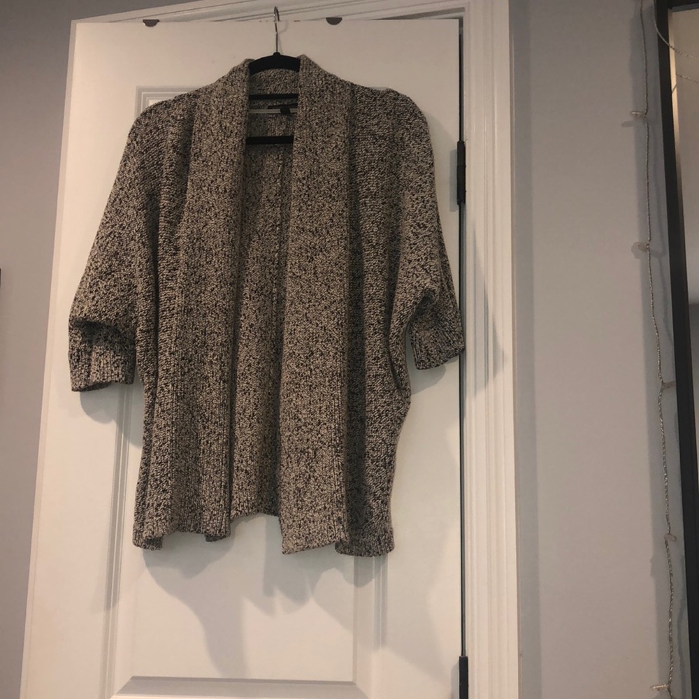 white and black sweater